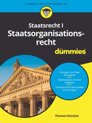cover image of Staatsorganisationsrecht I f&uuml;r Dummies